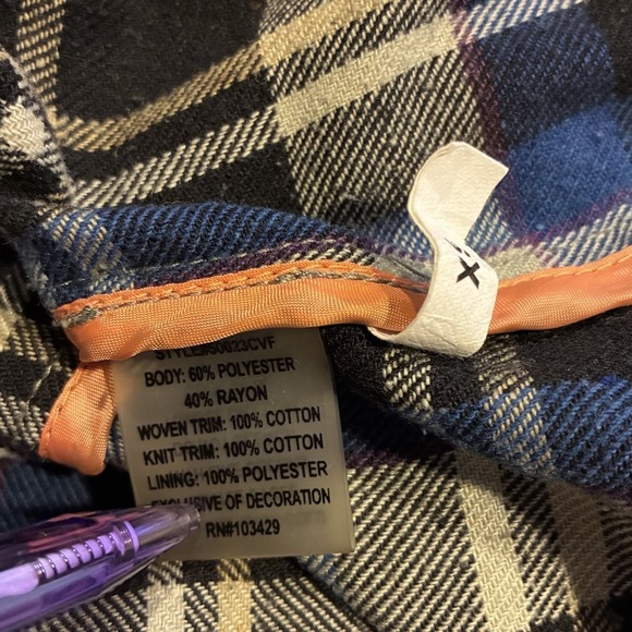 Plaid Sleeveless Top Size XS Grunge Skate - Picture 6 of 6